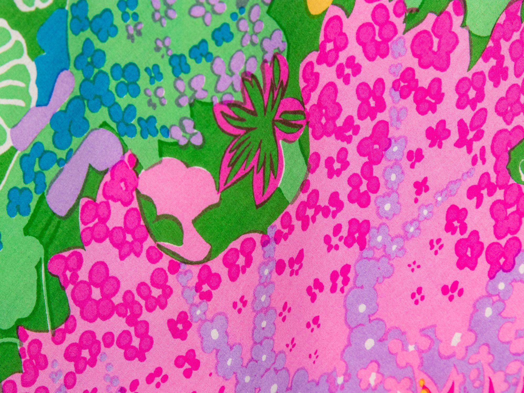 FLORAL-PRINT SILK SUNDRESS, 1960's