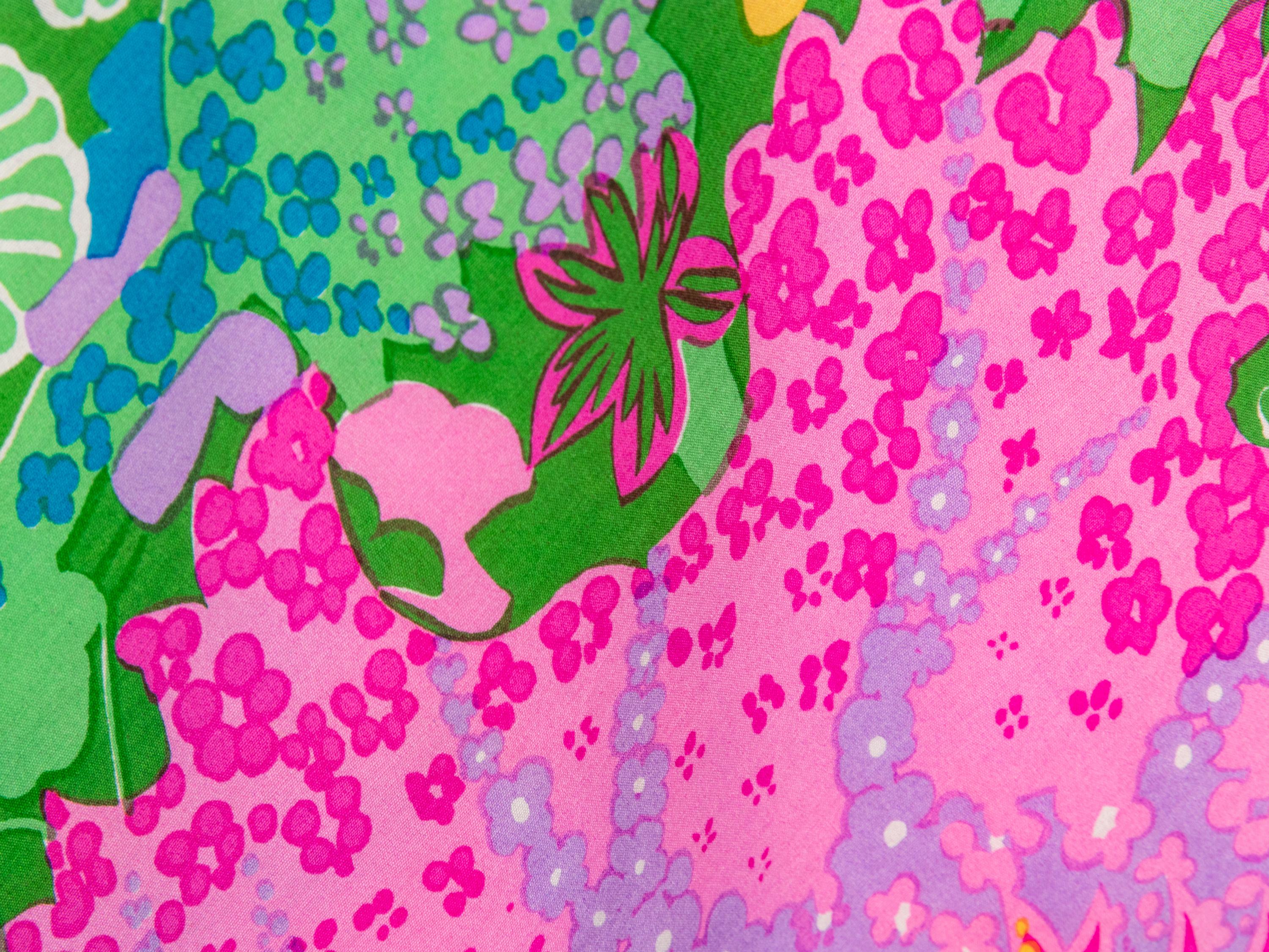 FLORAL-PRINT SILK SUNDRESS, 1960's
