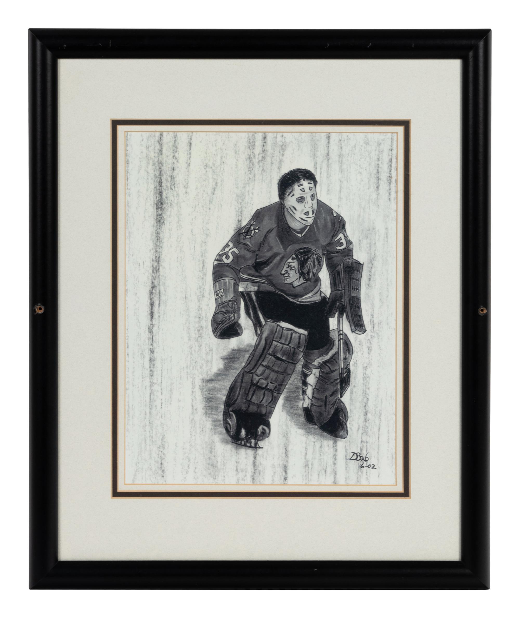 A Group of FIve Prints and Artworks of Various Hockey Players Formerly Displayed at Mike Ditka’s Restaurant