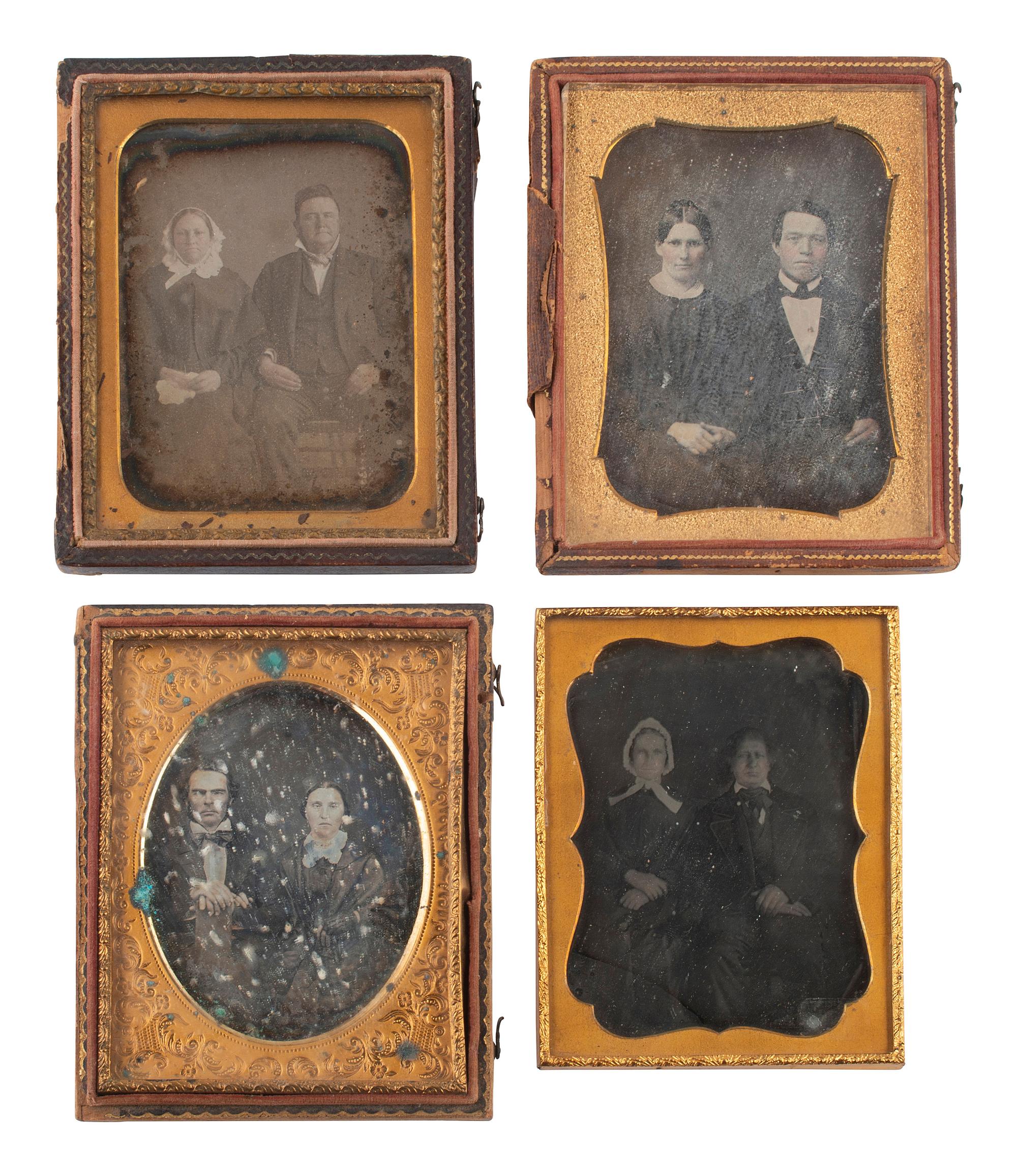 [EARLY PHOTOGRAPHY]. 27 quarter plate daguerreotypes of couples.