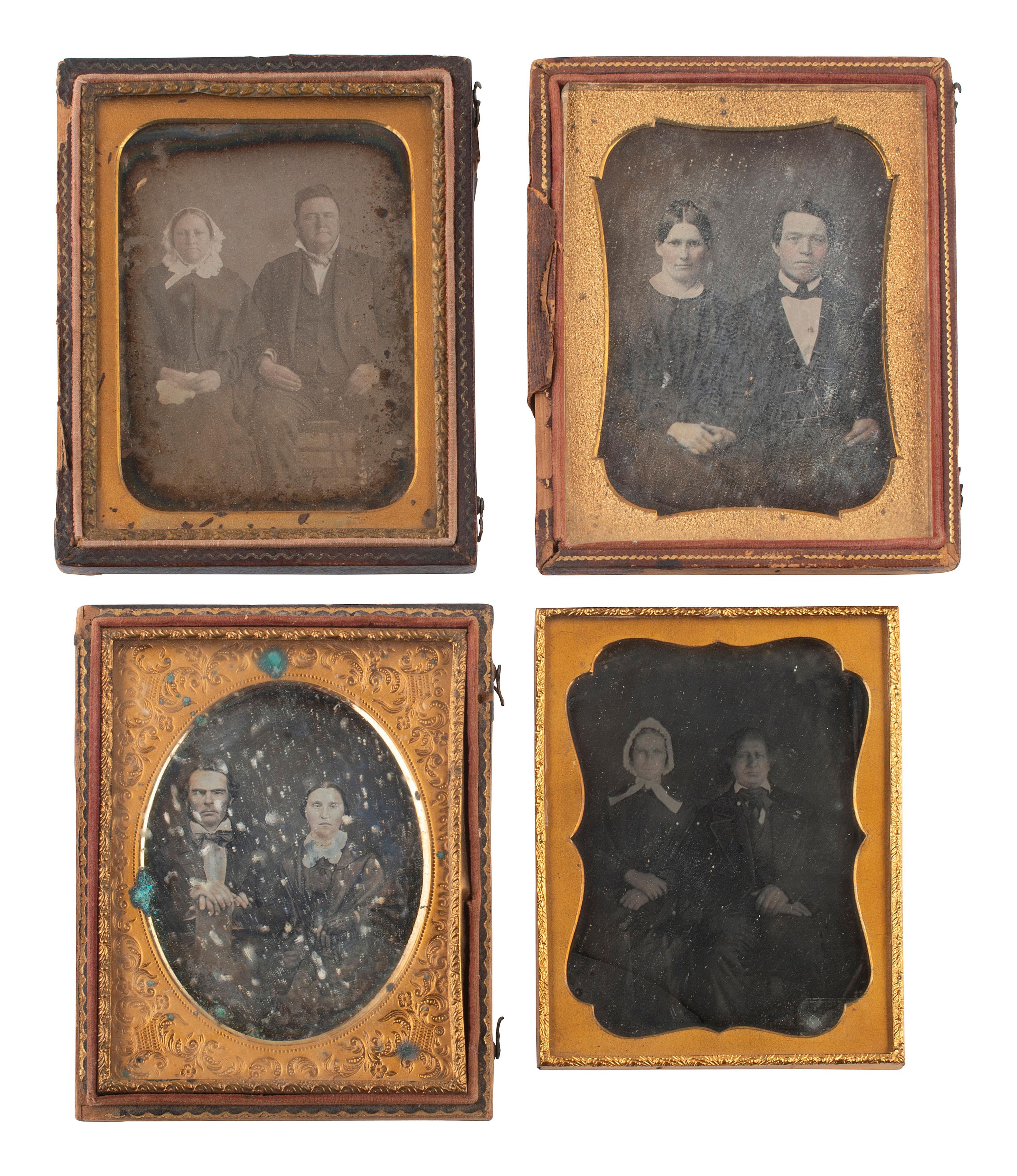 [EARLY PHOTOGRAPHY]. 27 quarter plate daguerreotypes of couples.