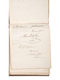 [POLITICS]. Autograph book with signatures from the James Buchanan administration, including: