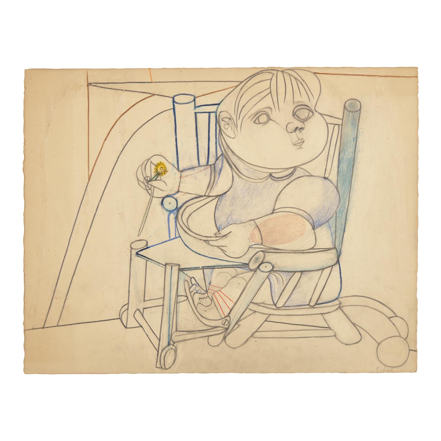 Françoise Gilot (French, 1921-2023) — Paloma à la Fleur , 1949