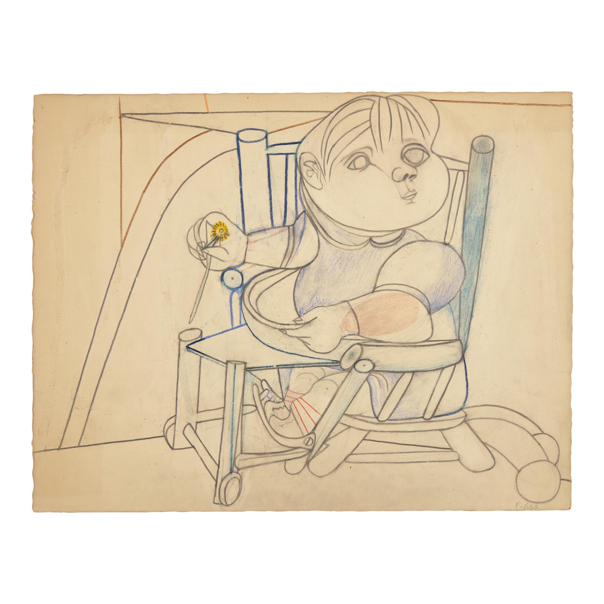 Françoise Gilot (French, 1921-2023) — Paloma à la Fleur , 1949