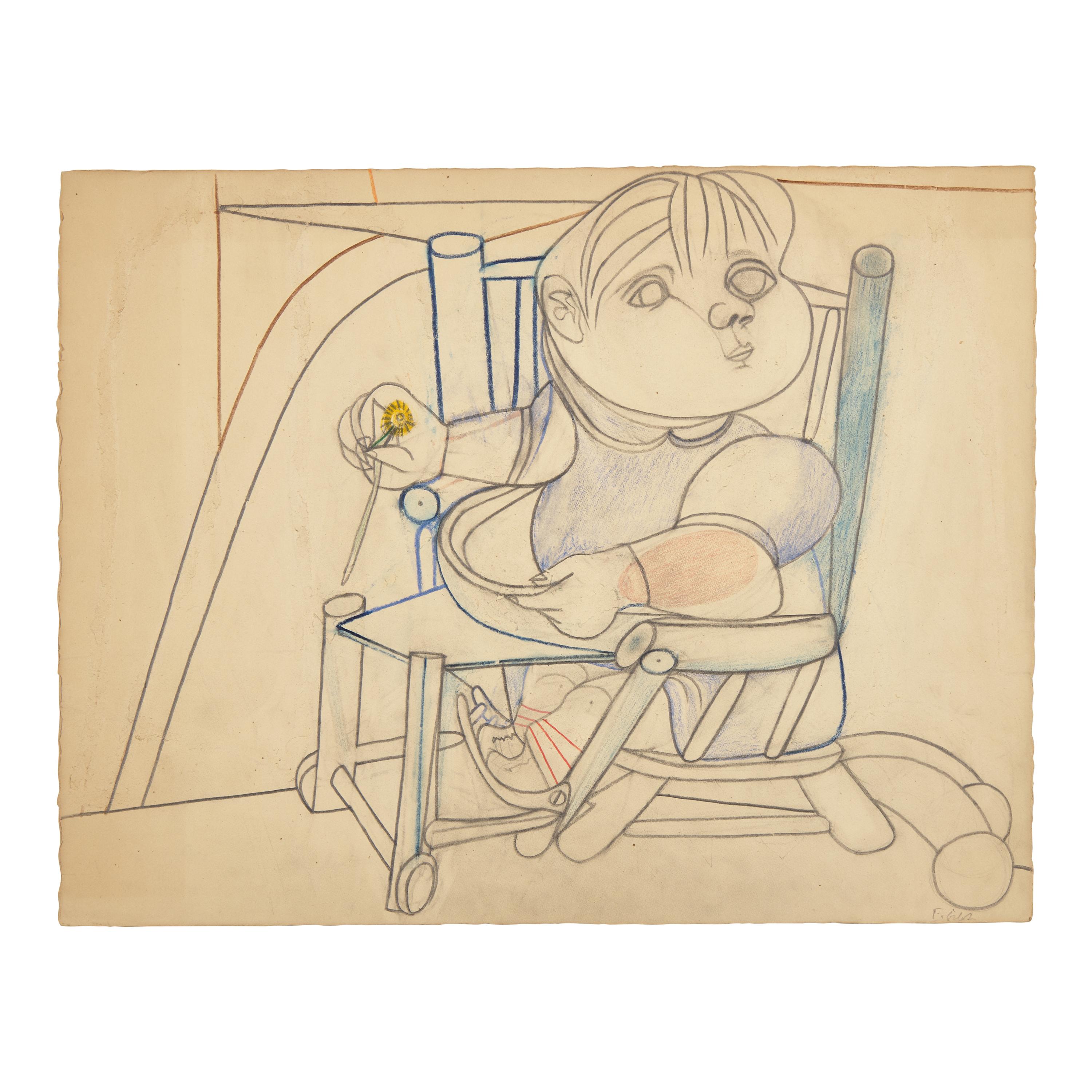 Françoise Gilot (French, 1921-2023) — Paloma à la Fleur , 1949