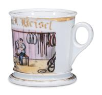 A Harness Maker's Porcelain Occupational Shaving Mug