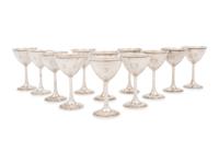A Set of Twelve American Silver Goblets