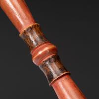 Monumental Ojibwe Calumet Pipe, with Fine Lead Inlay Burl Bowl