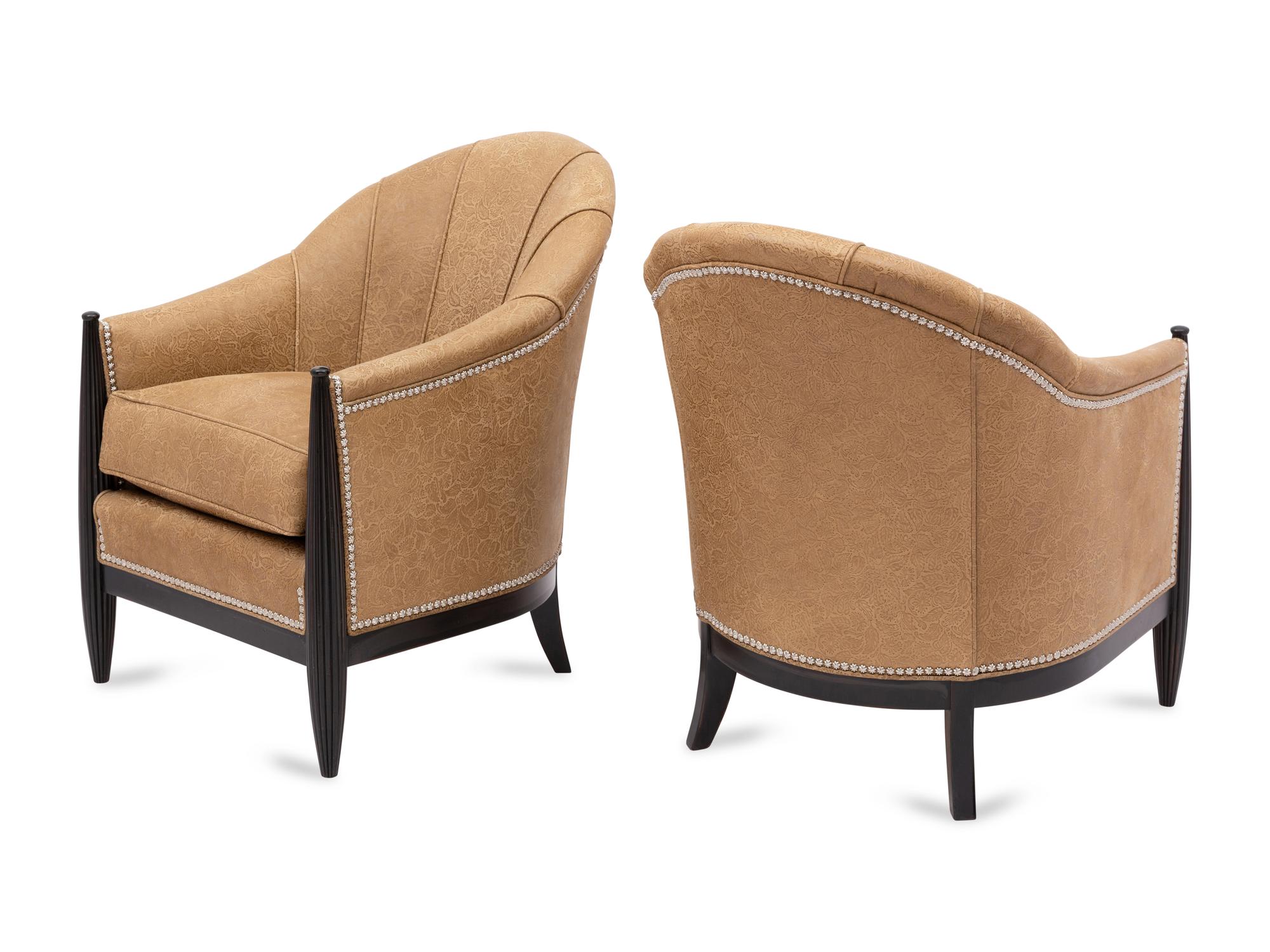 A Pair of Swaim Art Deco Style Club Chairs