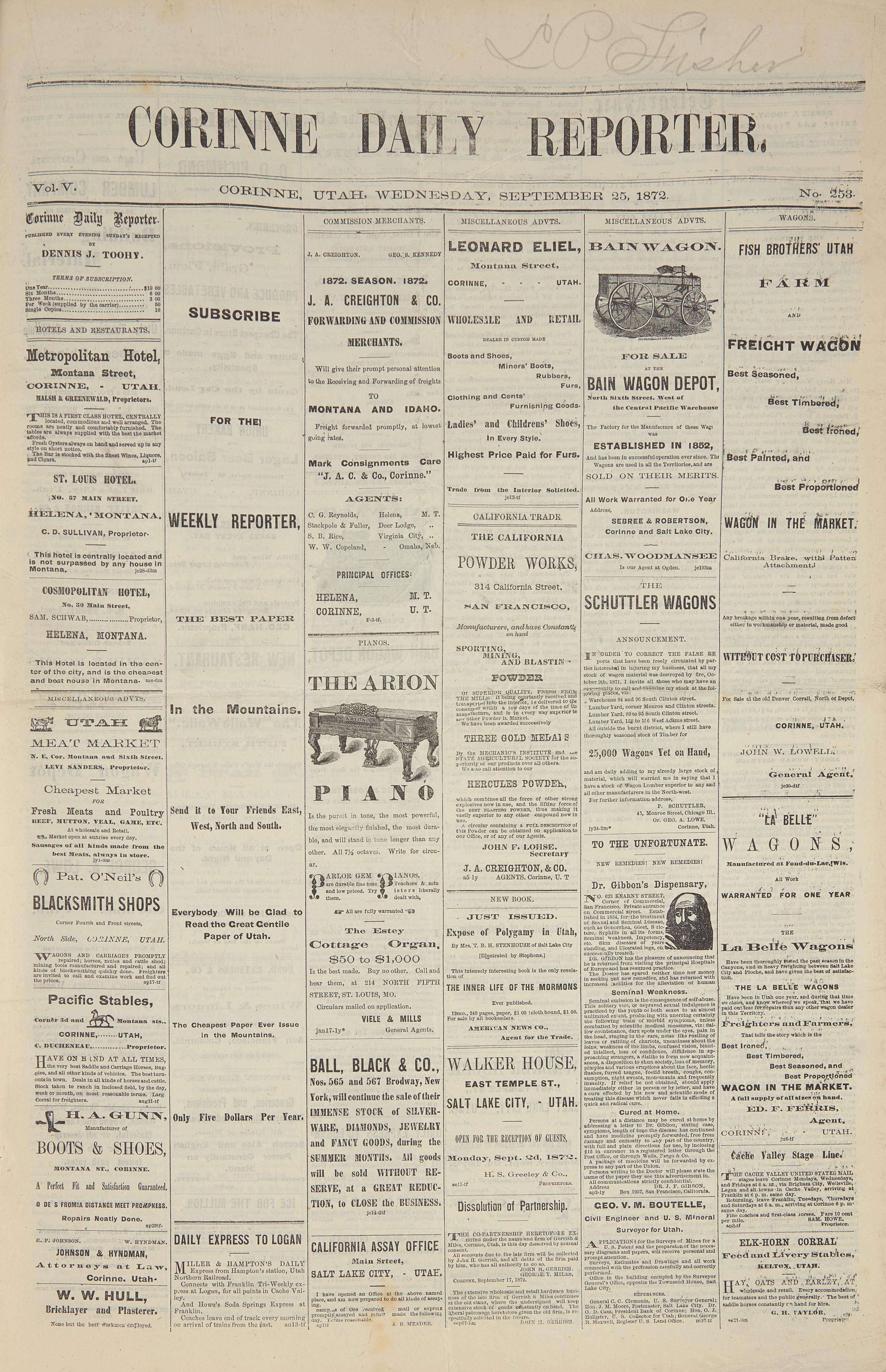 [Mormonism] S ubstantial and Nearly Consecutive Run of an Anti-Mormon Newspaper