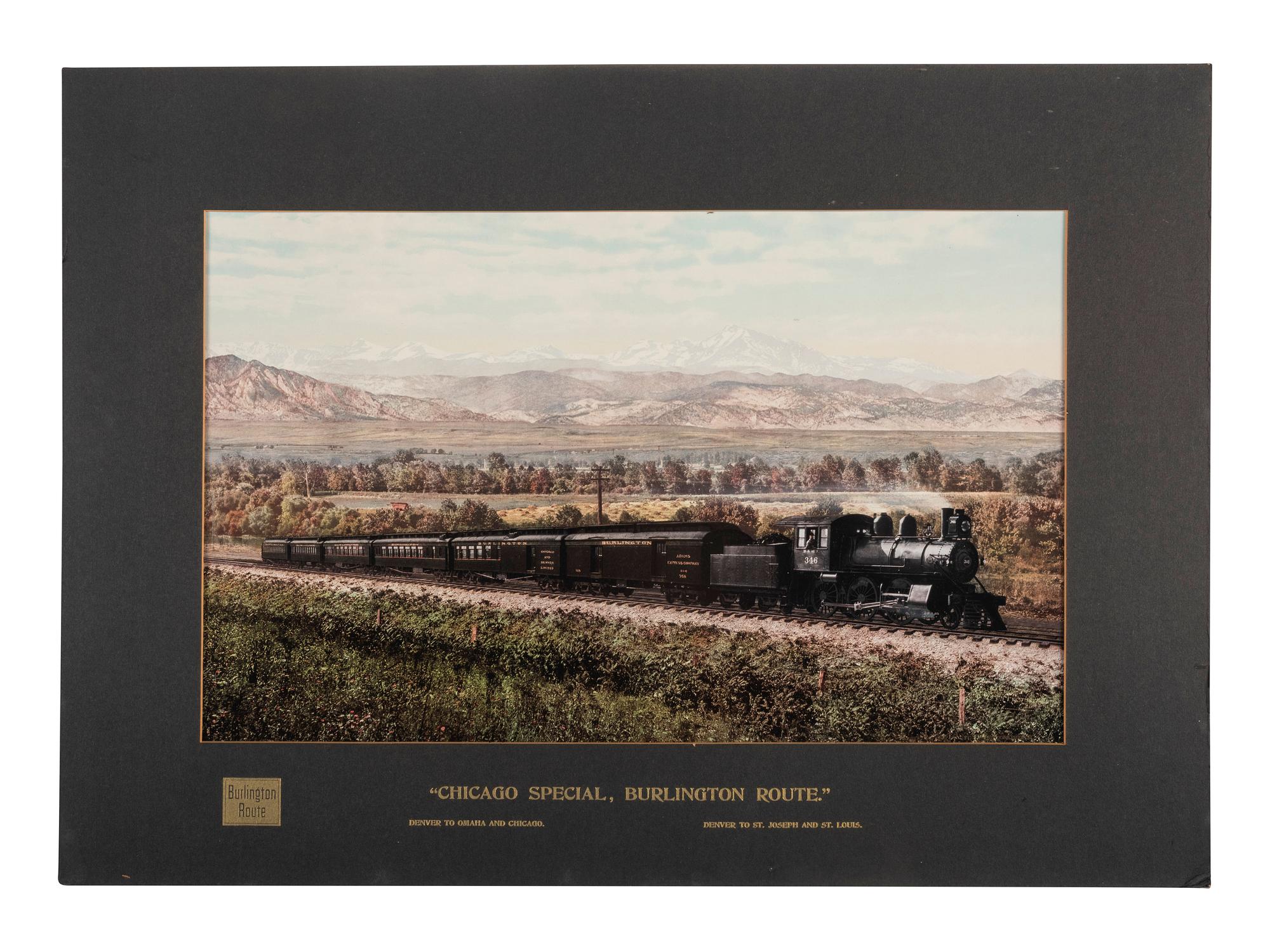 [TRANSPORTATION]. JACKSON, William Henry, photographer. Chicago Special, Burlington Route. Detroit: Detroit Publishing Co., ca 1900.