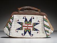 Sioux Beaded Hide Doctor's Bag, with American Flags