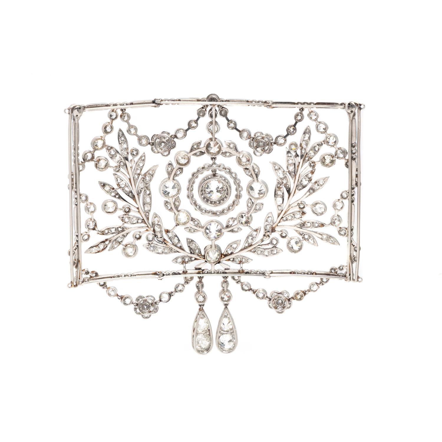 CARTIER, BELLE ÉPOQUE, DIAMOND, ENAMEL, AND PLATINUM 'PLAQUE DE COU', CIRCA 1905