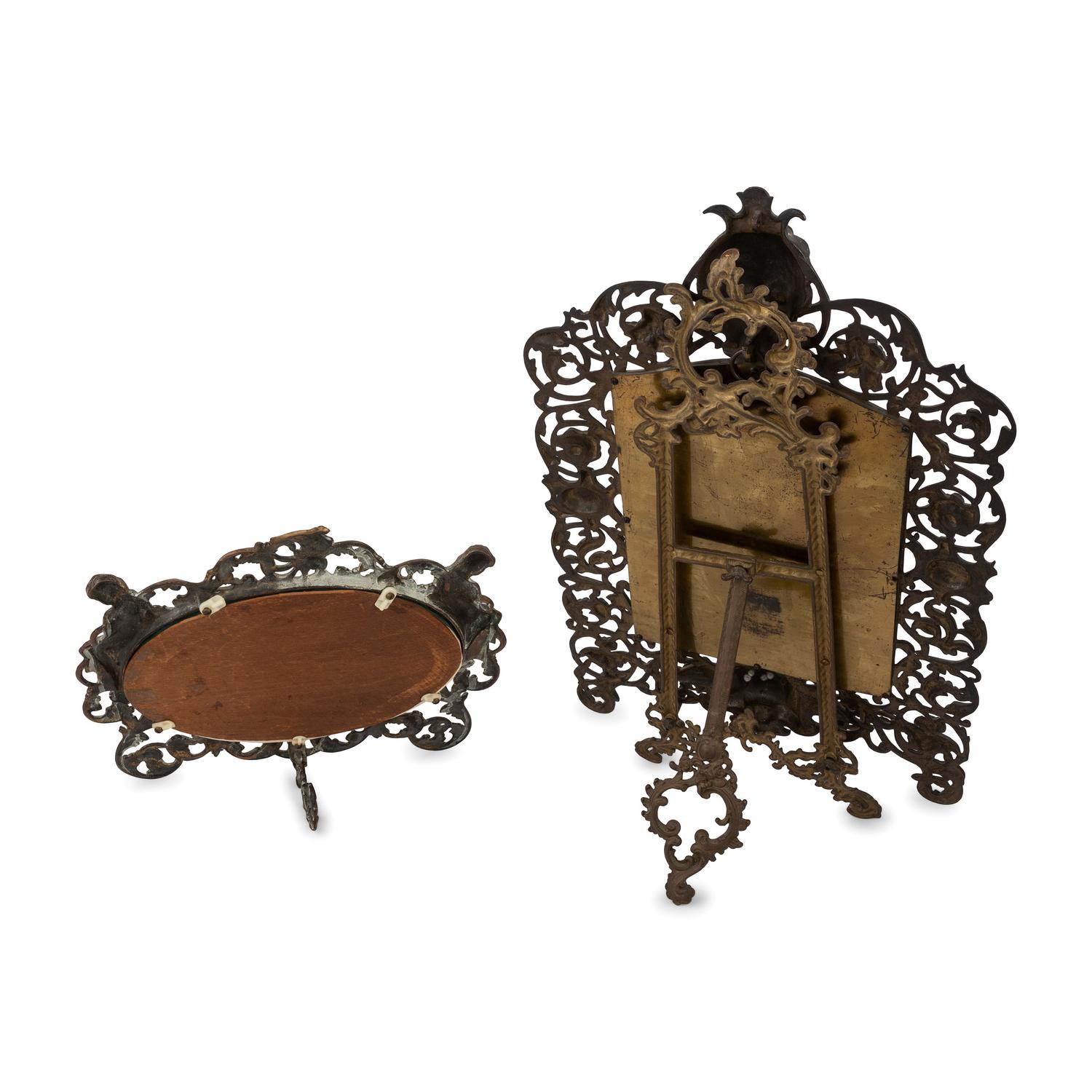 Five Victorian Cast Metal Mirrors