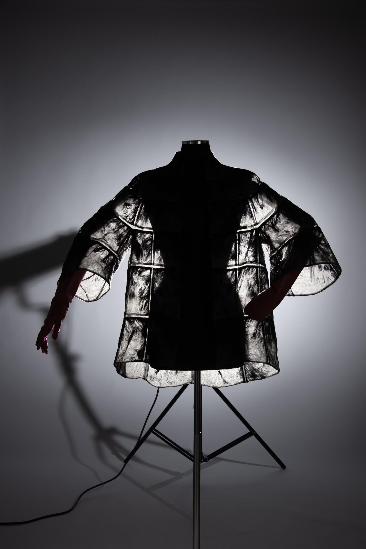 Chado Ralph Rucci Net-Encased Ostrich Feather Jacket