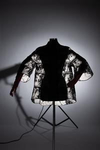 Chado Ralph Rucci Net-Encased Ostrich Feather Jacket
