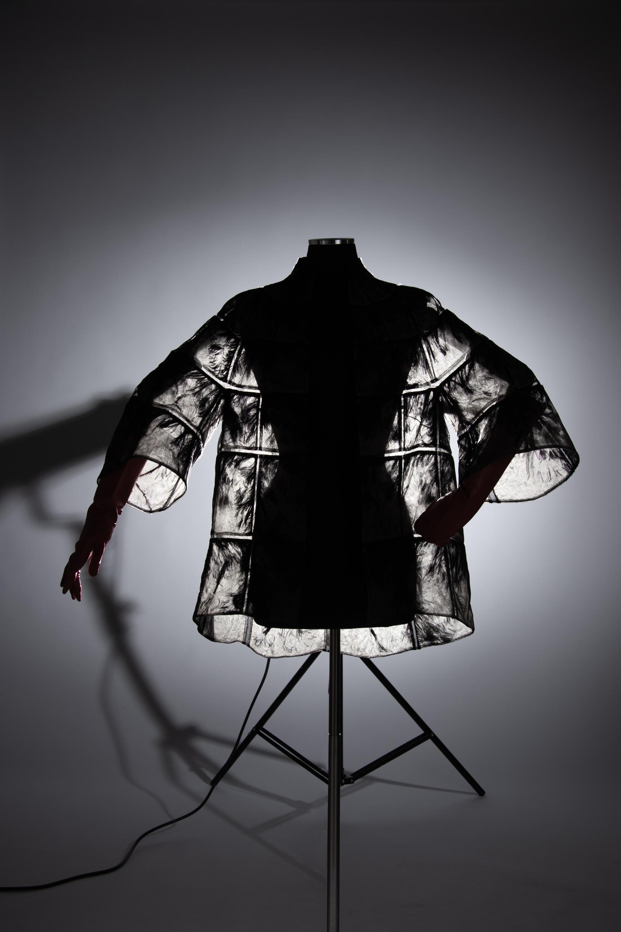 Chado Ralph Rucci Net-Encased Ostrich Feather Jacket