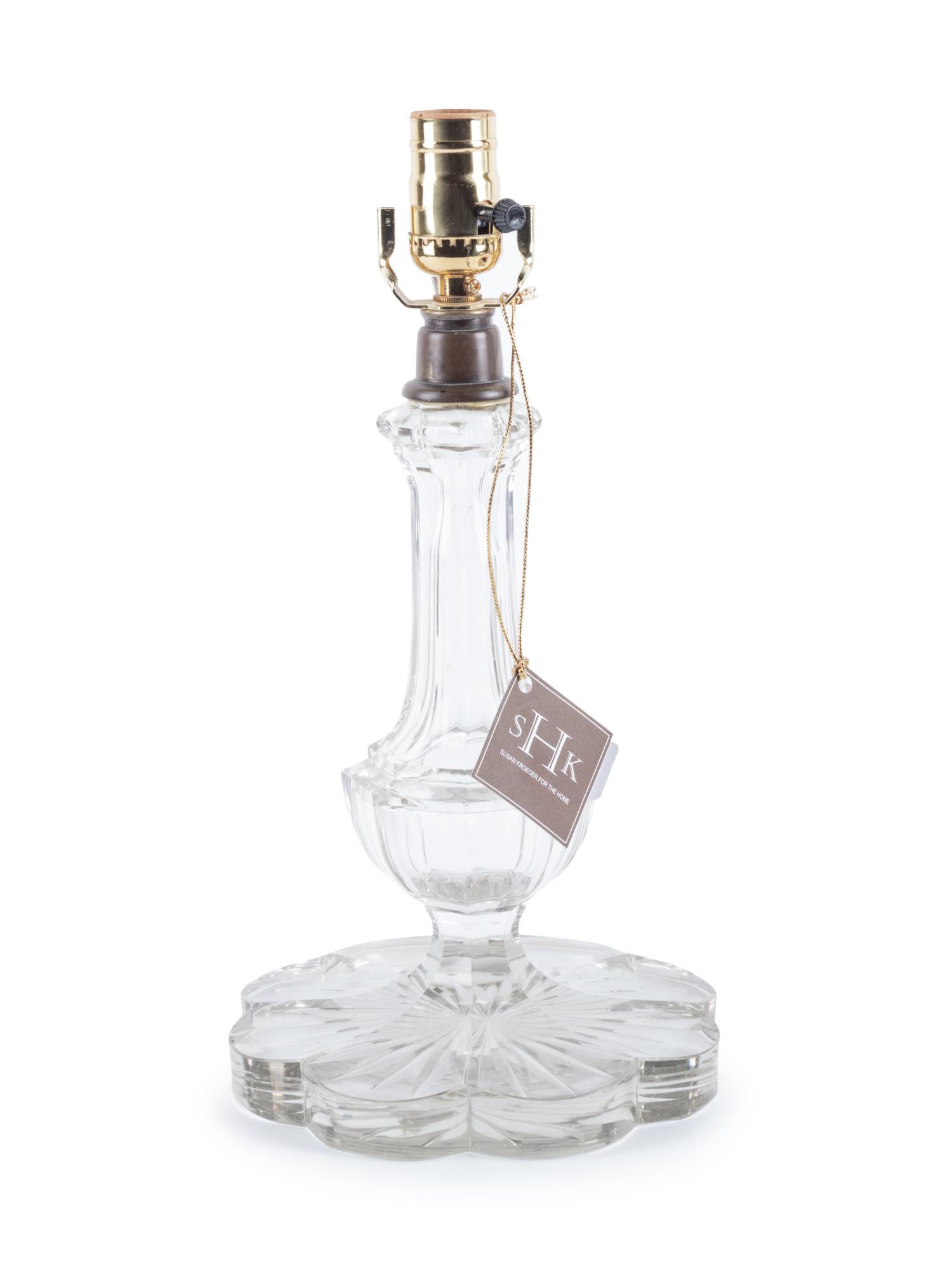 A Cut Glass Oil Lamp