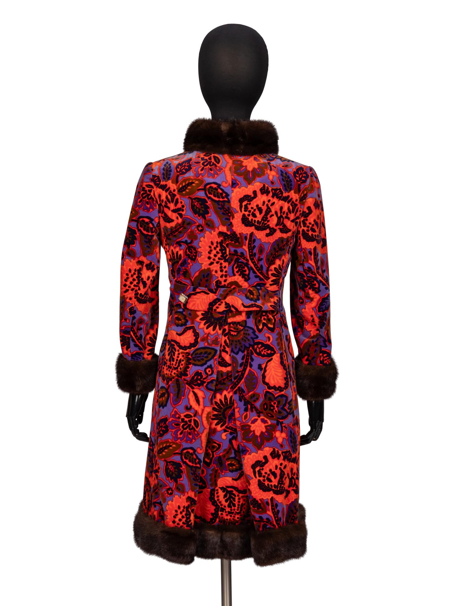 Bill Blass for Maurice Rentner, Velvet Printed Coat