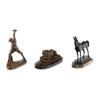 Three Bronze Sculptures