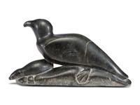 Inuit Soapstone Sculpture, of a Bird and Seal