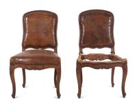 A Pair of Provincial Louis XV Style Walnut Side Chairs