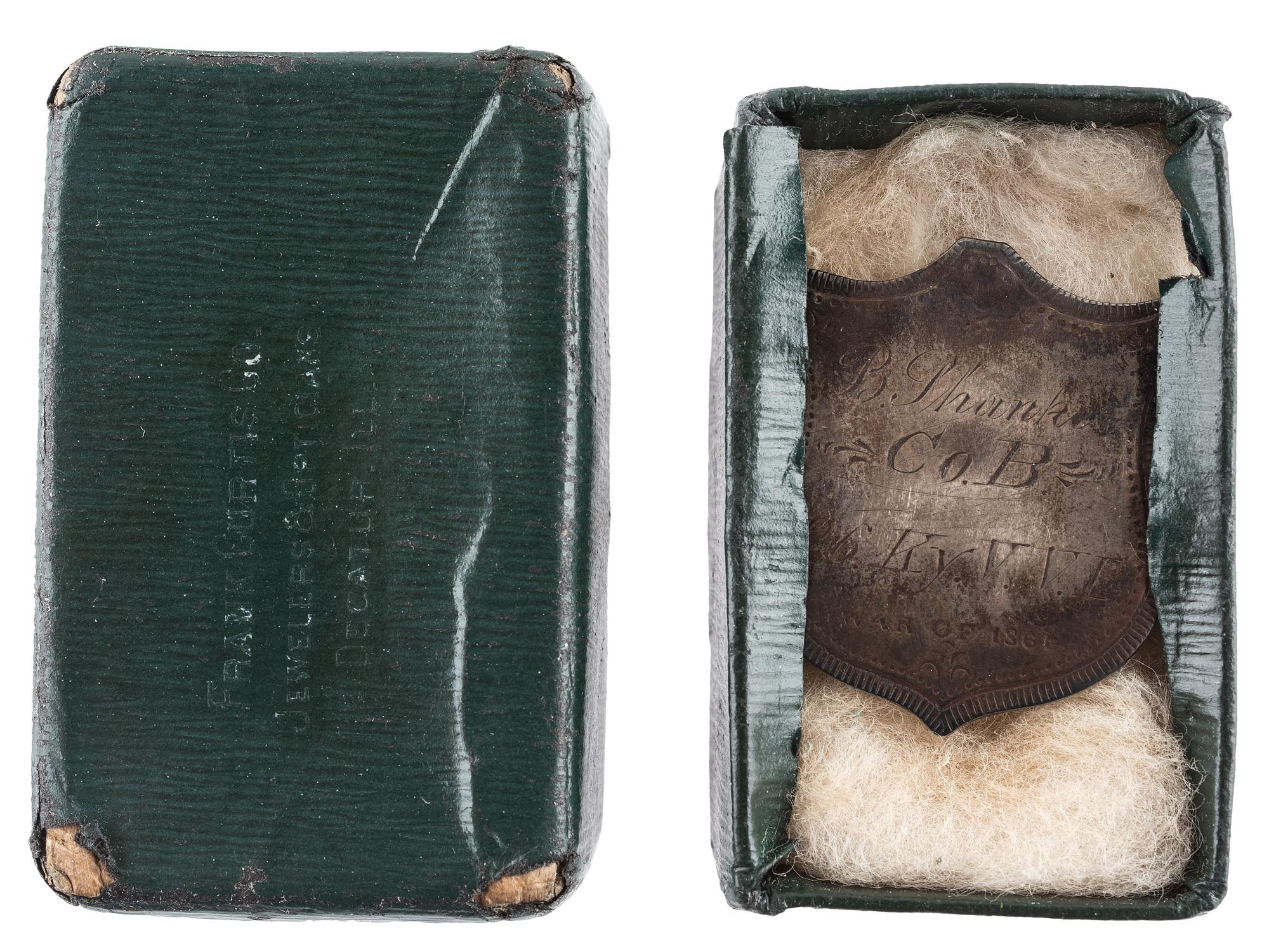 [CIVIL WAR]. Barney Shanker, 26th Kentucky Infantry ID badge.