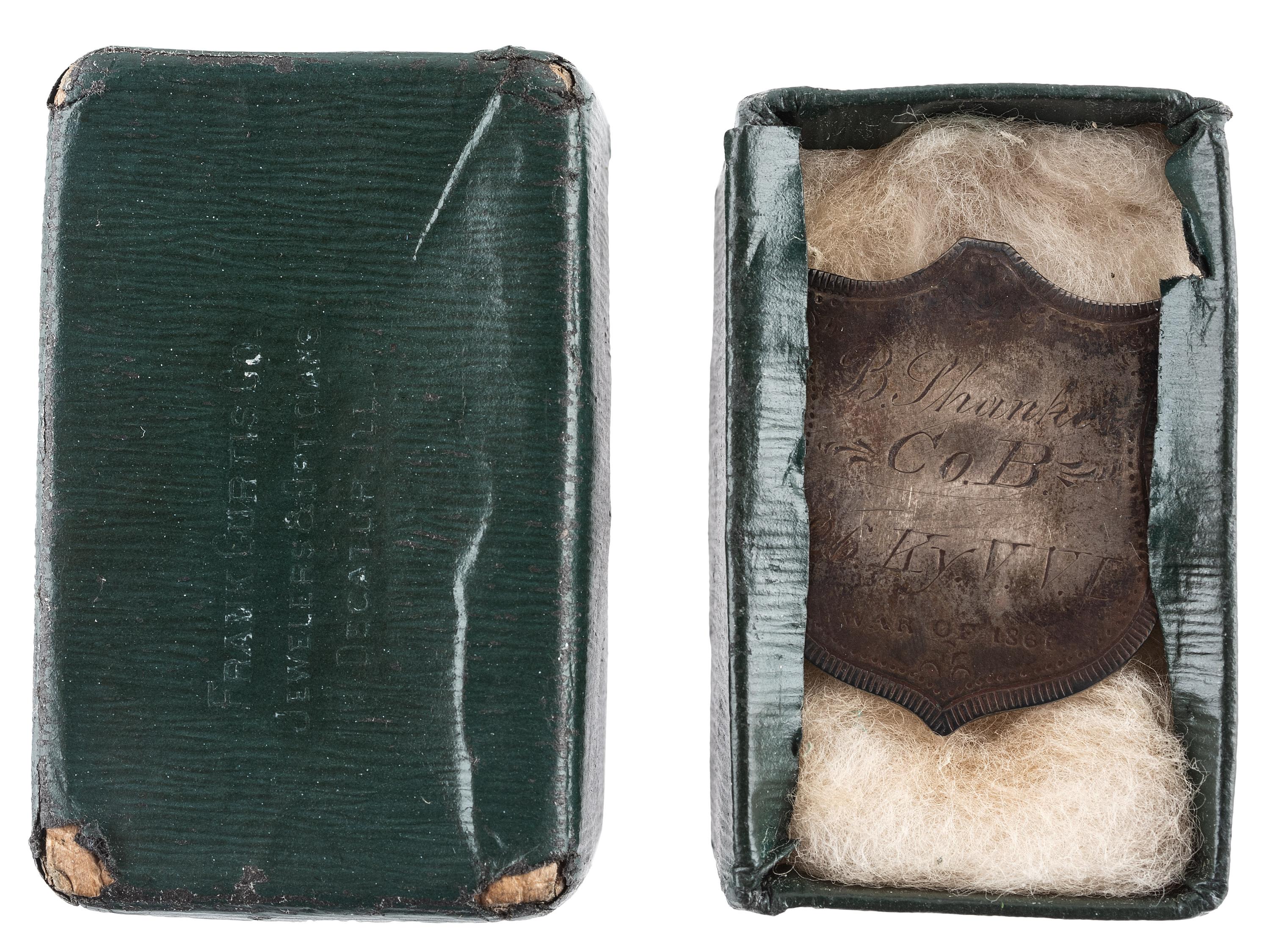 [CIVIL WAR]. Barney Shanker, 26th Kentucky Infantry ID badge.