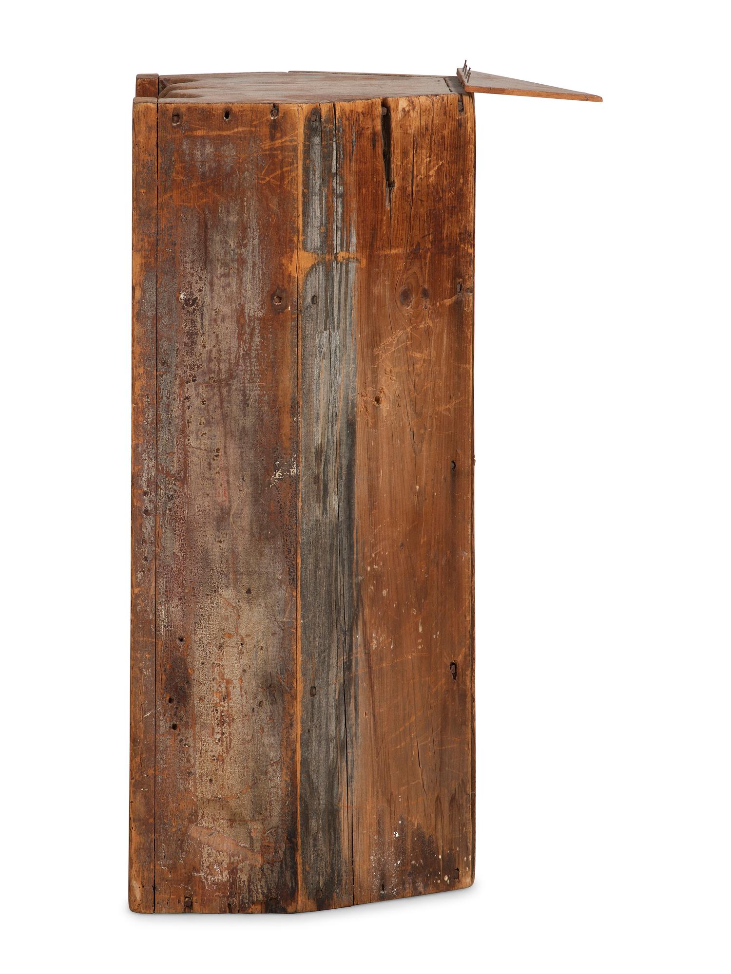 A Queen Anne Carved Pine Hanging Corner Shelf