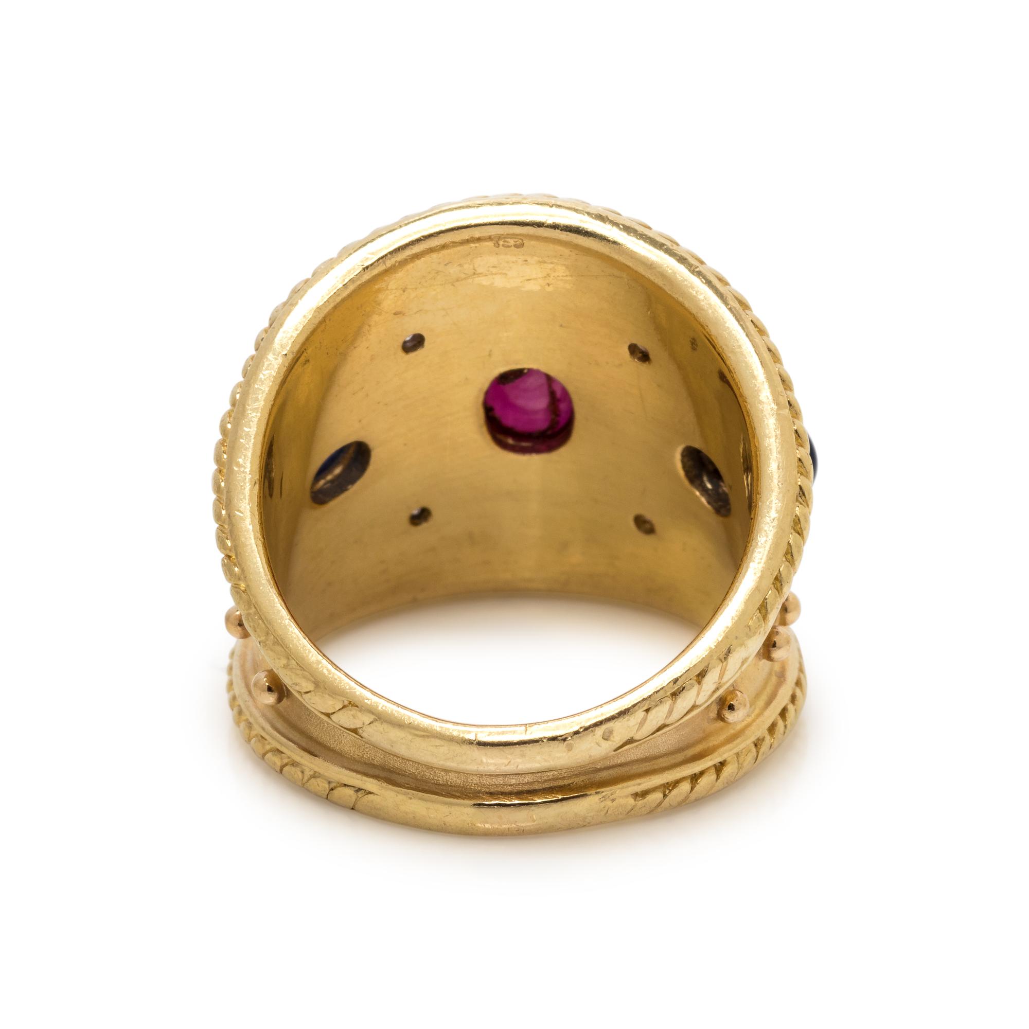 YELLOW GOLD, MULTIGEM AND DIAMOND SET