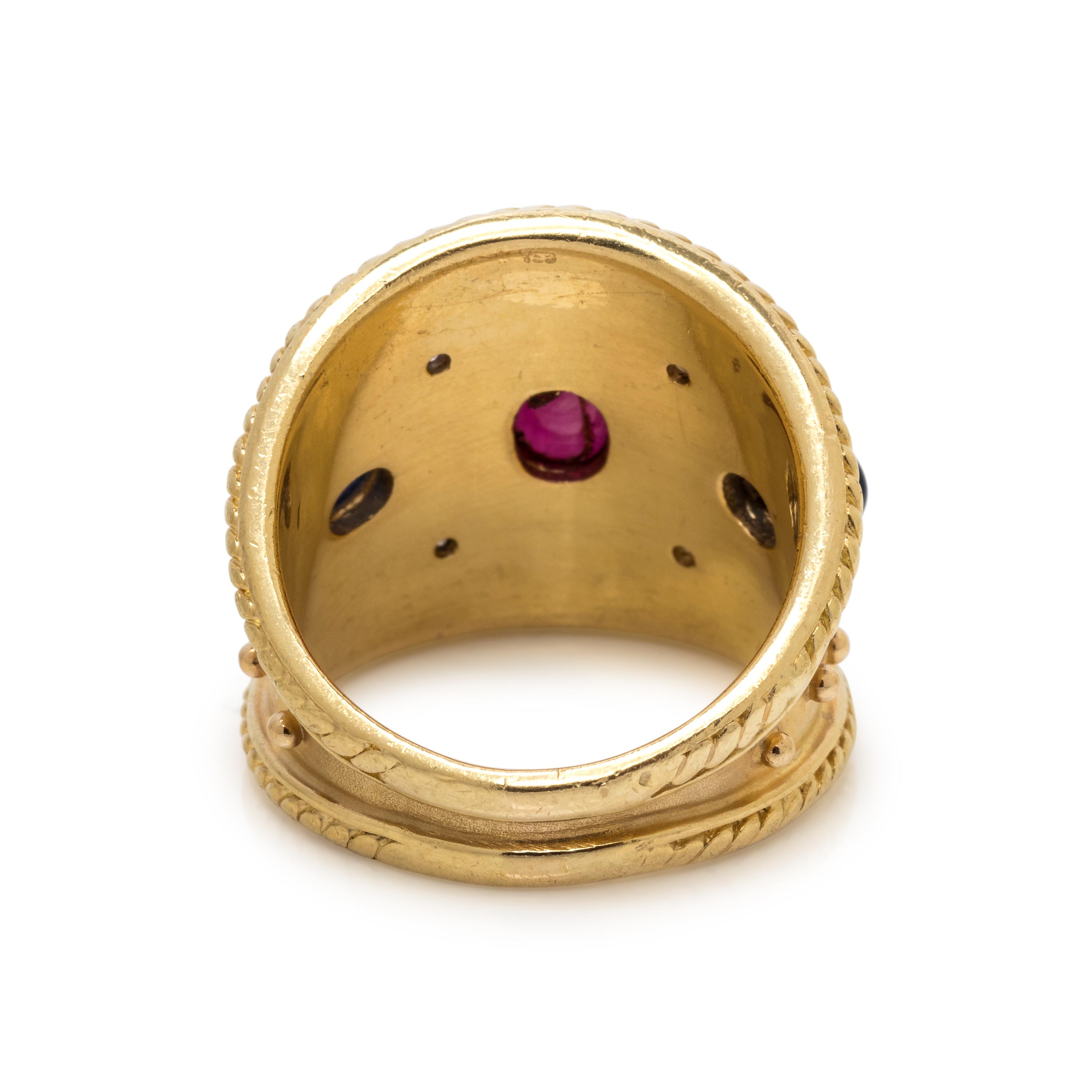 YELLOW GOLD, MULTIGEM AND DIAMOND SET