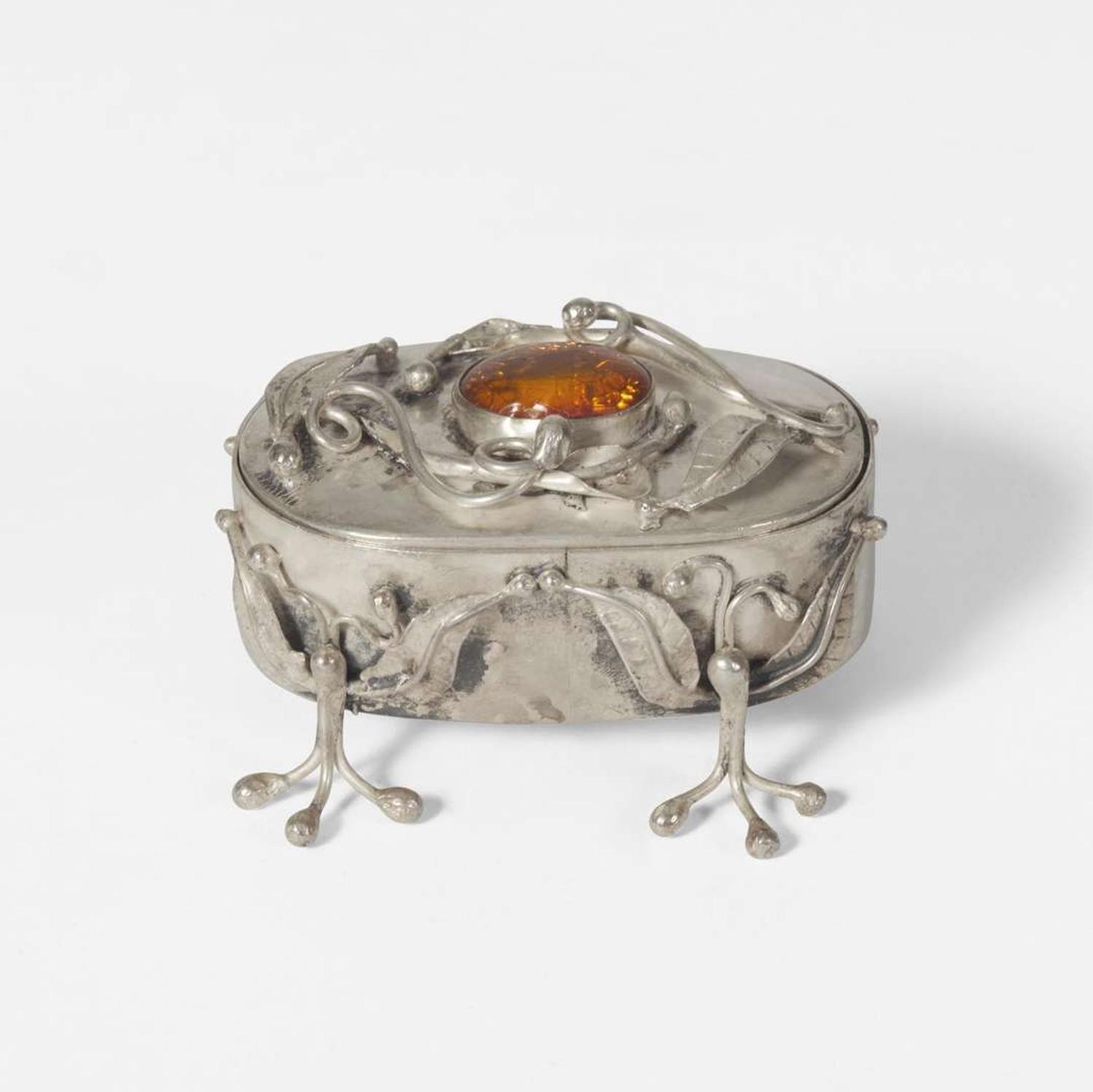 A group of five assorted sterling silver and silver-mounted boxes Various English and Continental makers, various dates ranging 1806-1924