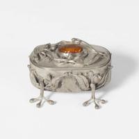 A group of five assorted sterling silver and silver-mounted boxes Various English and Continental makers, various dates ranging 1806-1924