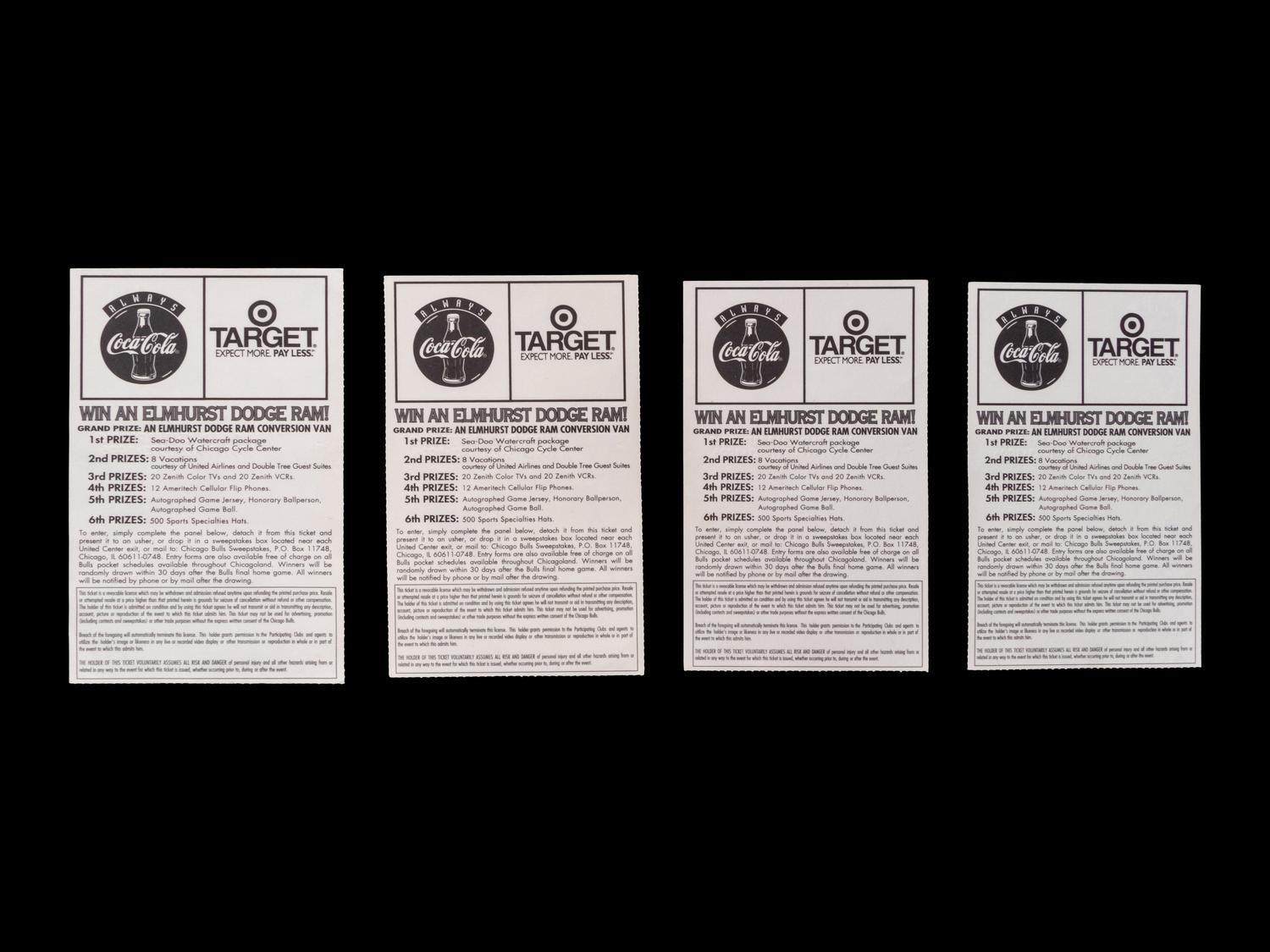 A Group of Four 1997 NBA Playoffs and Finals Chicago Bulls Michael Jordan Ticket Stubs,
