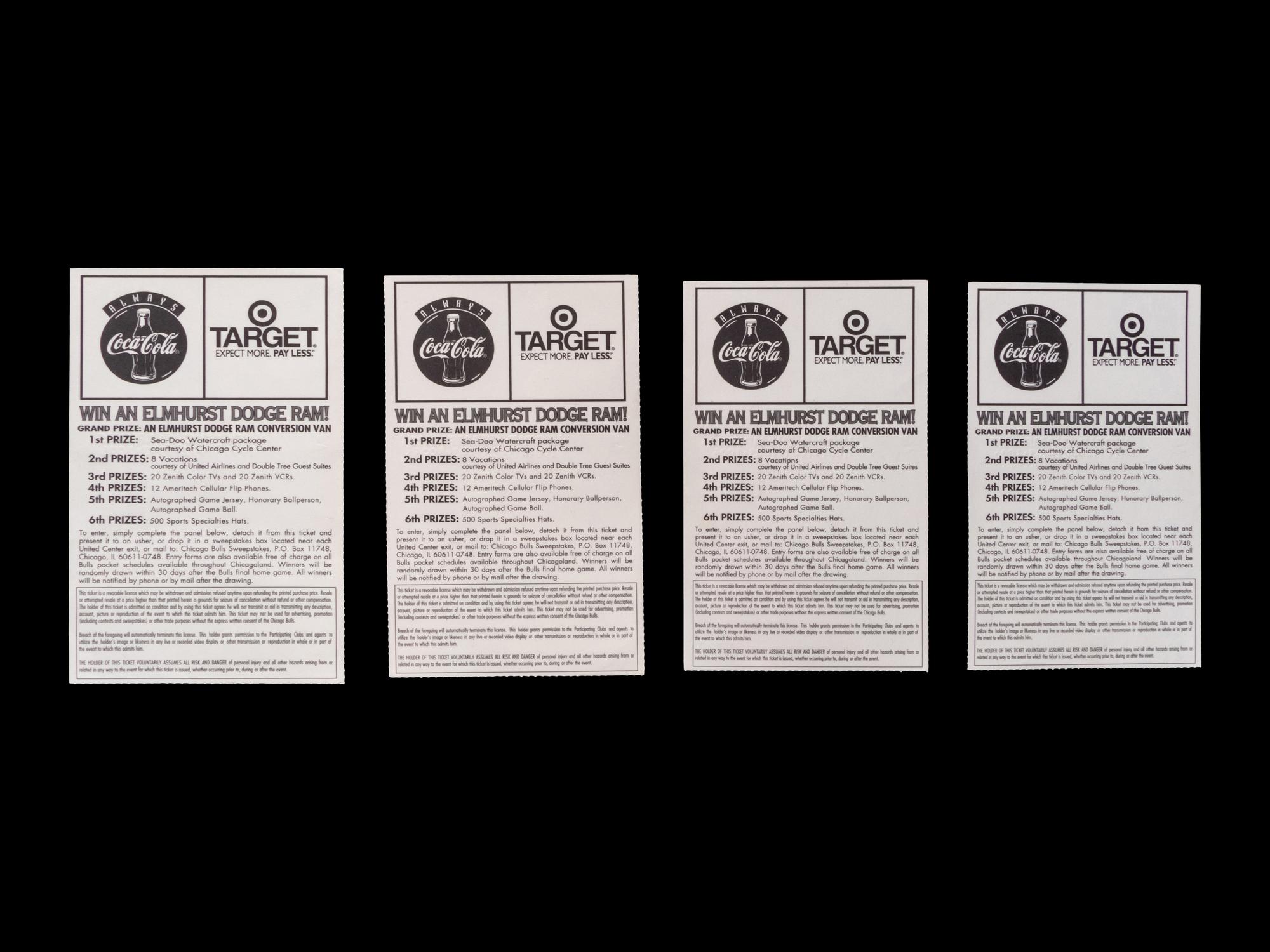 A Group of Four 1997 NBA Playoffs and Finals Chicago Bulls Michael Jordan Ticket Stubs,
