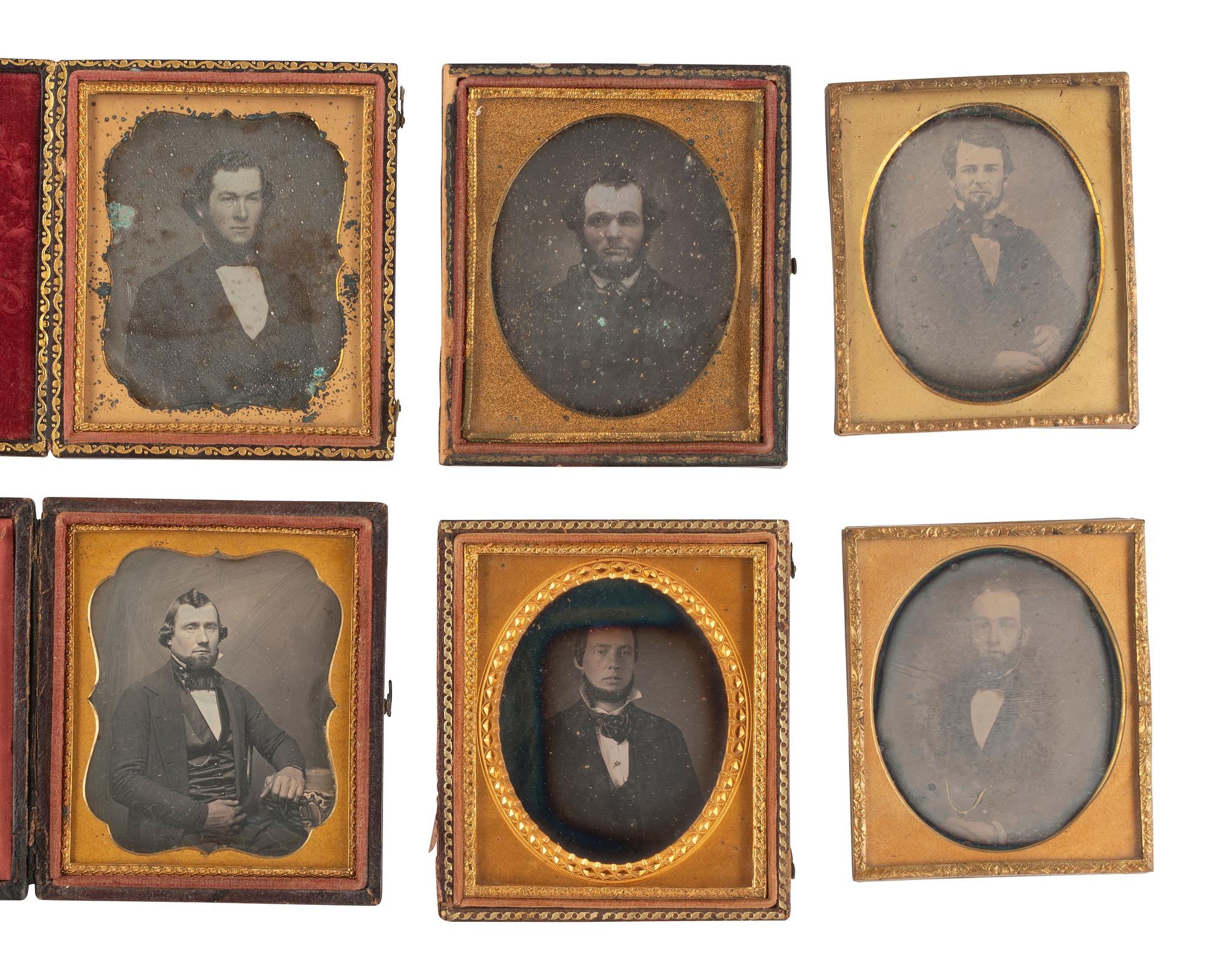 [EARLY PHOTOGRAPHY]. 32 sixth plate daguerreotypes of men with beards, incl. example by BOGARDUS.
