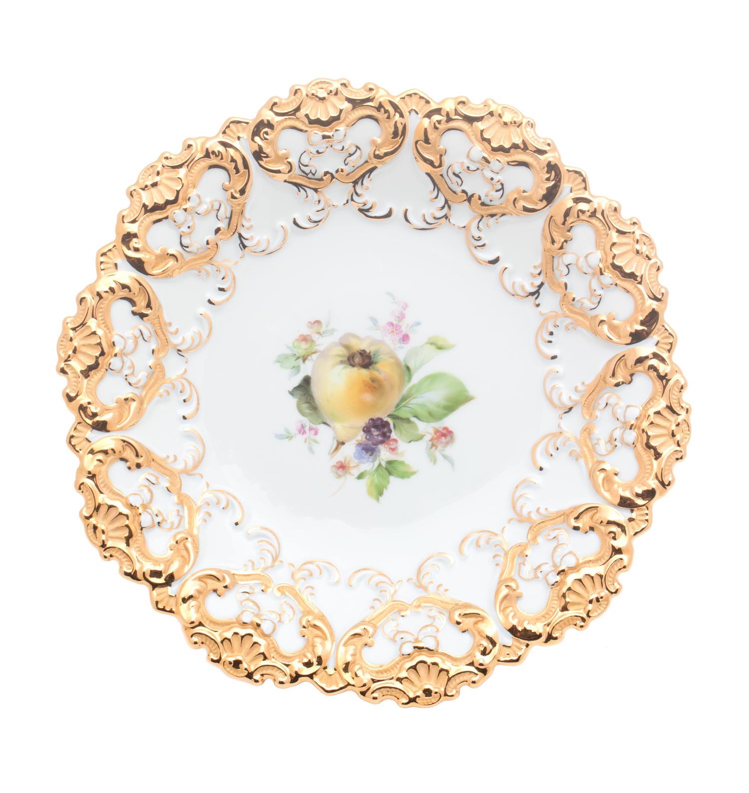 A Meissen Porcelain Dish Diameter 11 inches.