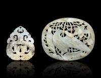 Two Carved Jade Plaques