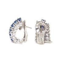 SAPPHIRE AND DIAMOND EARCLIPS