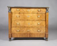 An Empire Mahogany Commode, Height 34 x width 41 x depth 19 inches.