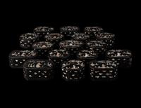17 Chinese Mother-of-Pearl Inlaid Hardwood Boxes and Covers
