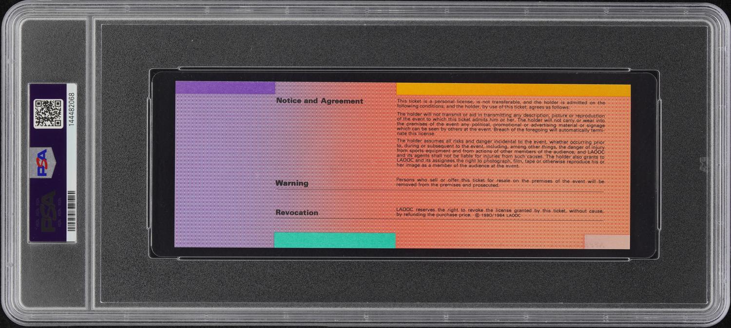 A 1984 Los Angeles Olympics USA Basketball Team / Michael Jordan Gold Medal Game Full Ticket (PSA 9 MINT, POP 2 - NONE HIGHER)