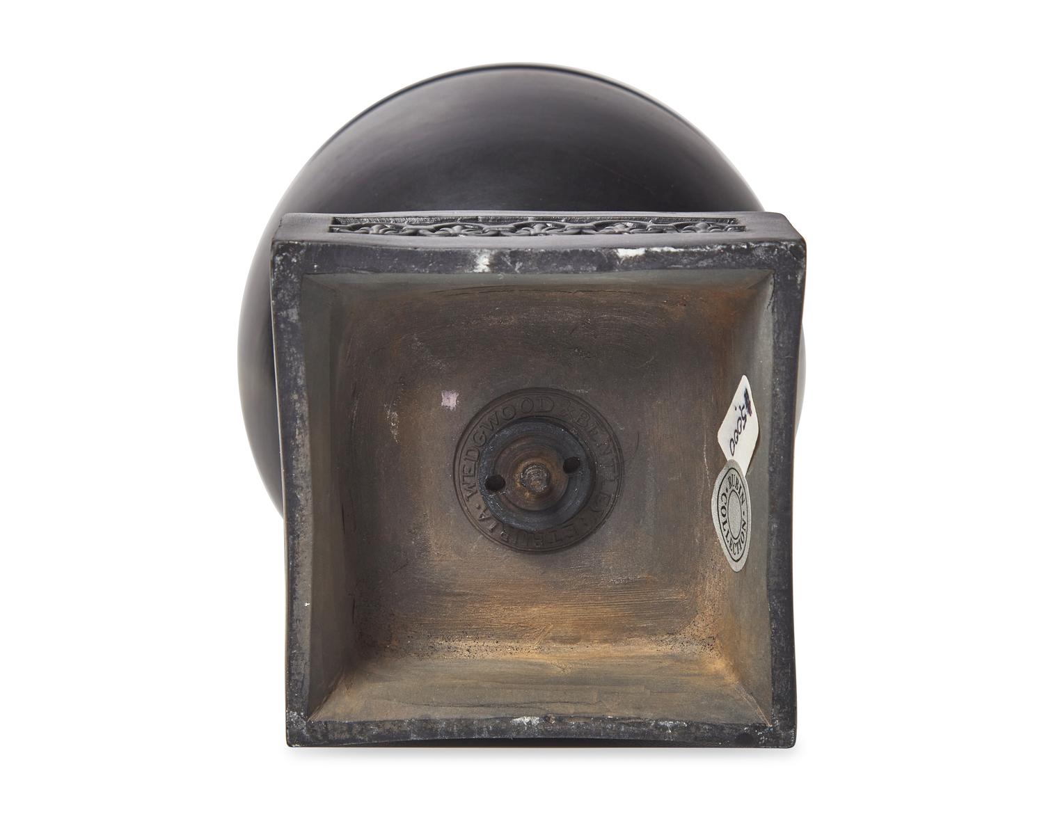 A Wedgwood & Bentley-Type Black Basalt Canopic Jar Candleholder