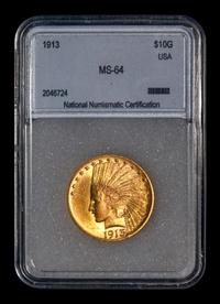 A 1913 Indian Head $10 Gold Coin