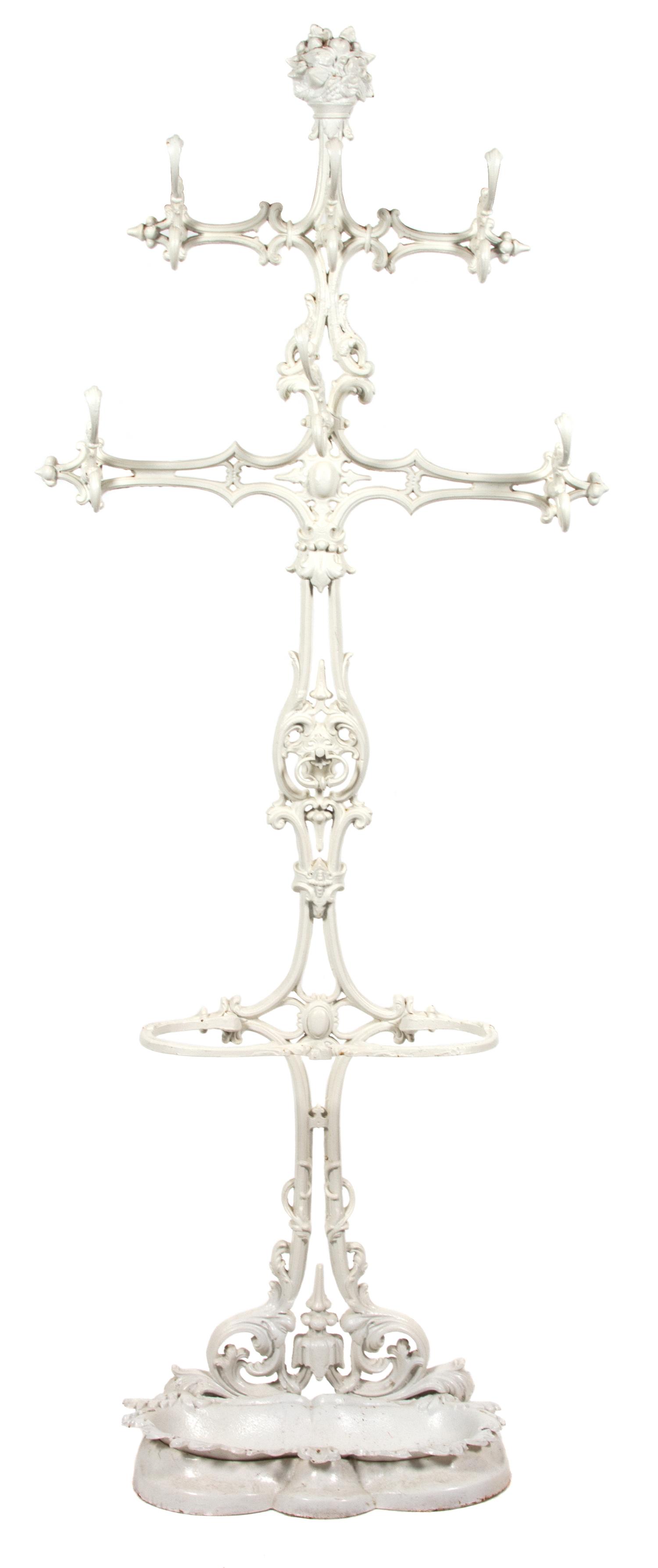 A Victorian Painted Wrought Iron Coat Stand Height 75 x width 30 inches. — 19TH CENTURY
