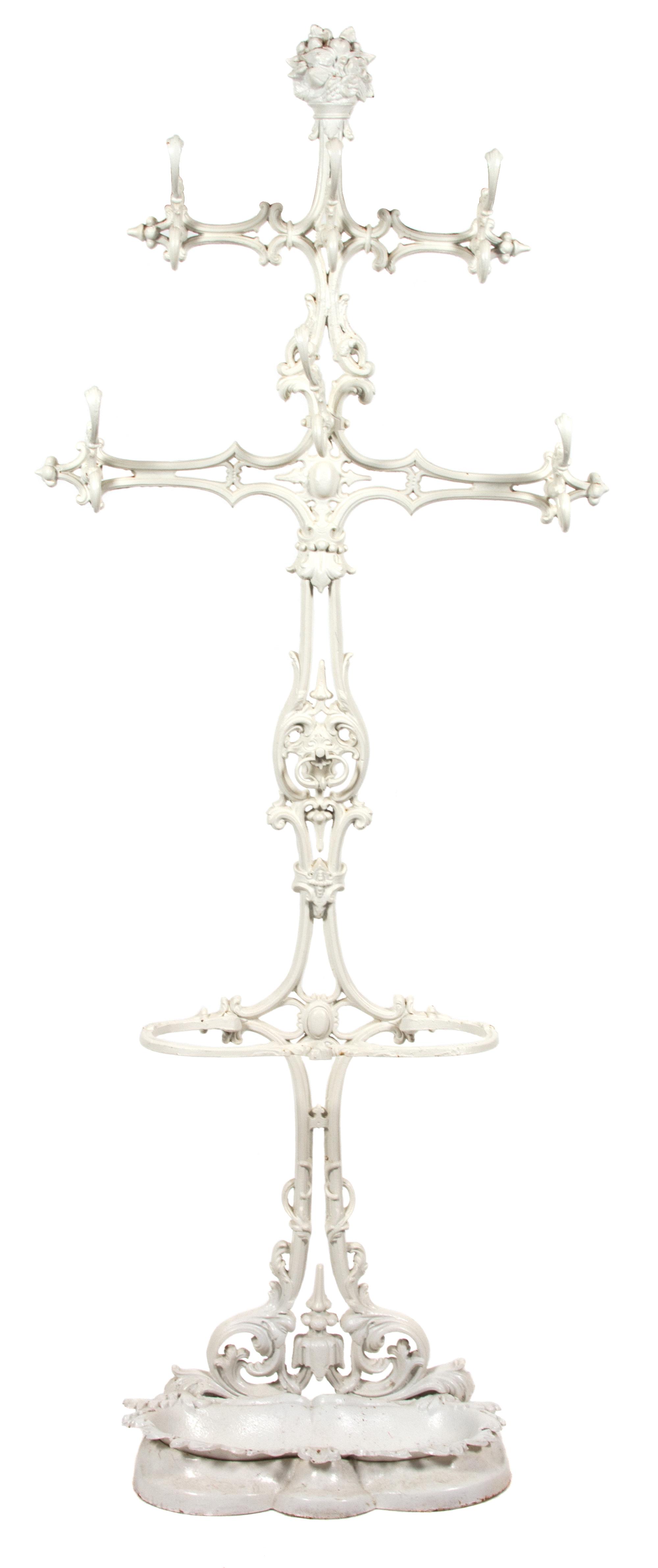 A Victorian Painted Wrought Iron Coat Stand Height 75 x width 30 inches. — 19TH CENTURY