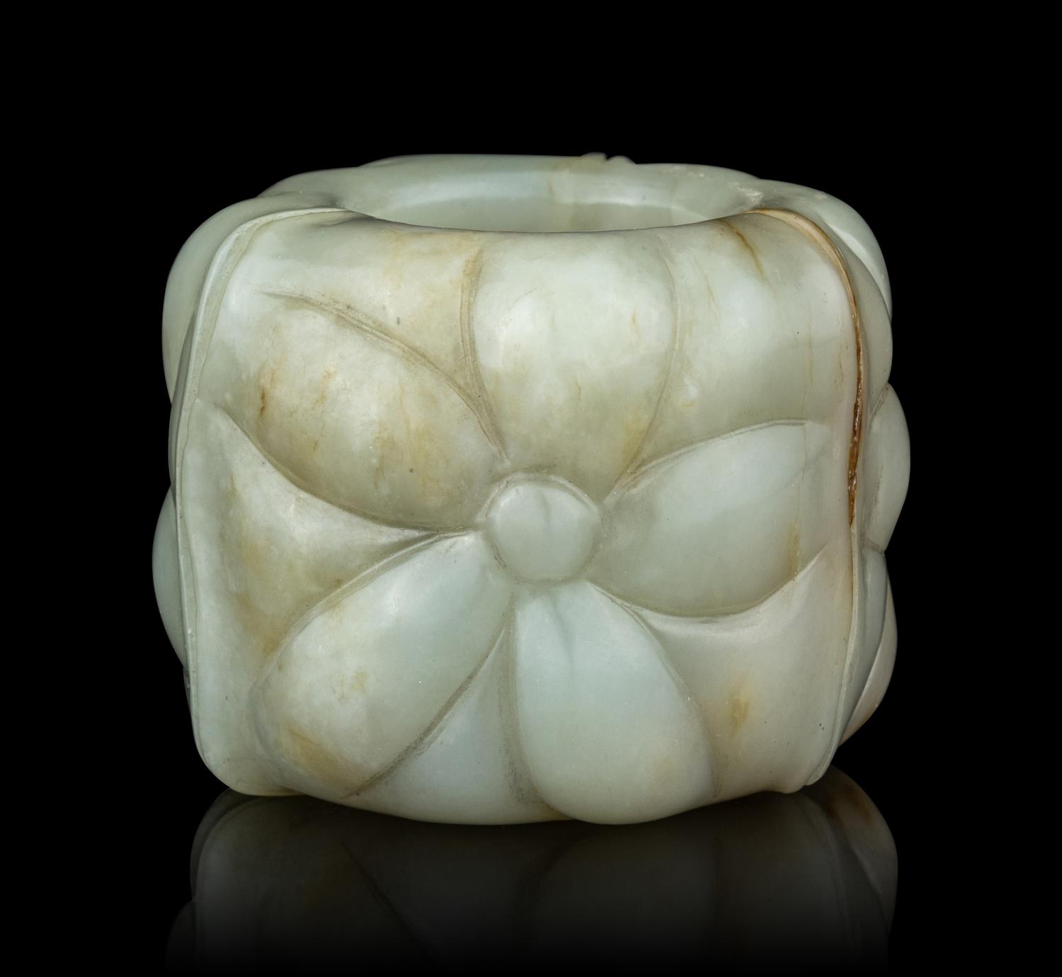 A Carved Celadon Jade Hair Ornament