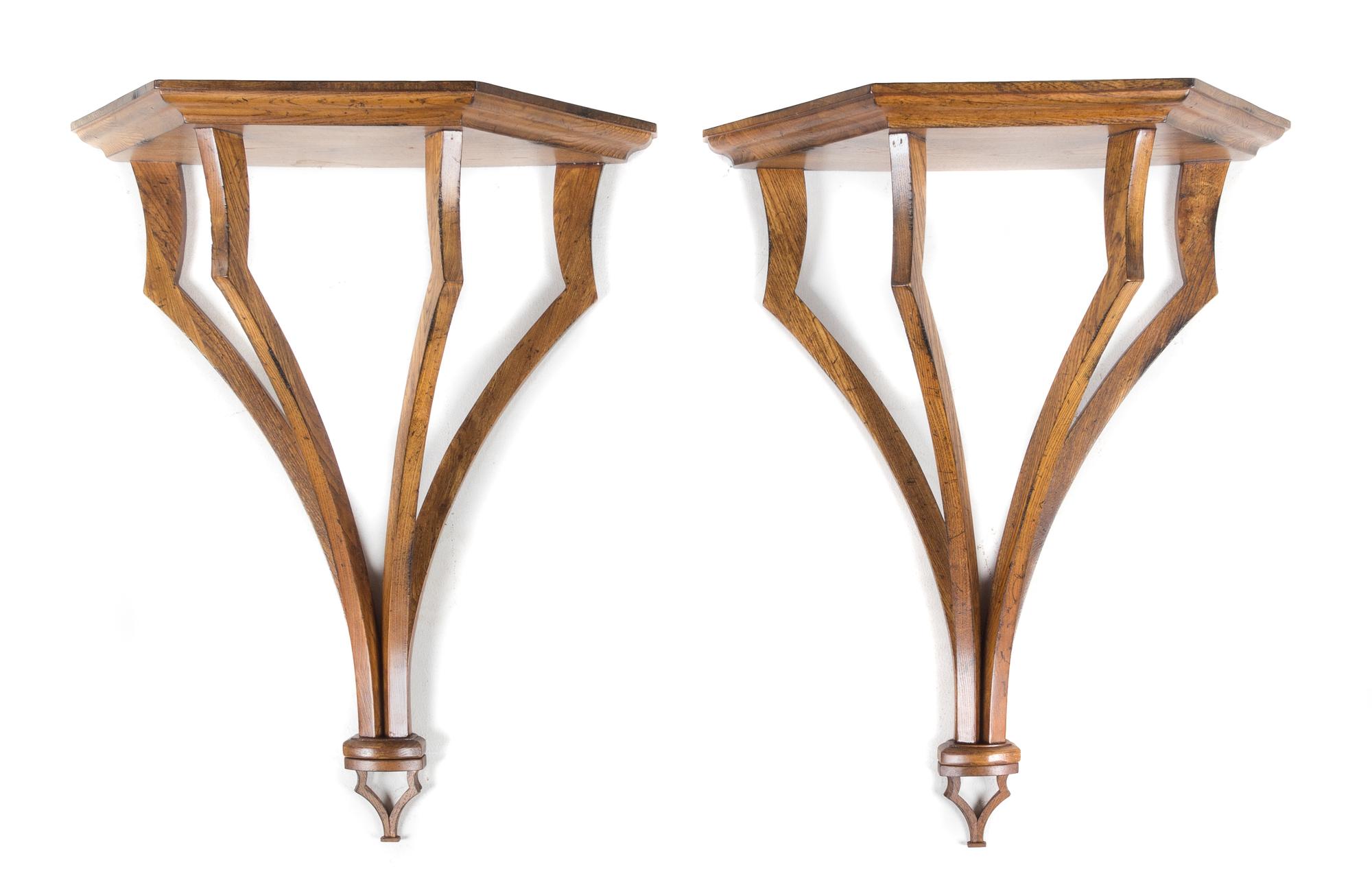 A Pair of Regency Style Wall Brackets Height 22 x width 18 x depth 9 1/4 inches. — 20TH CENTURY