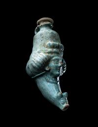 A Parthian or Sasanian Turquoise-Glazed Rhyton