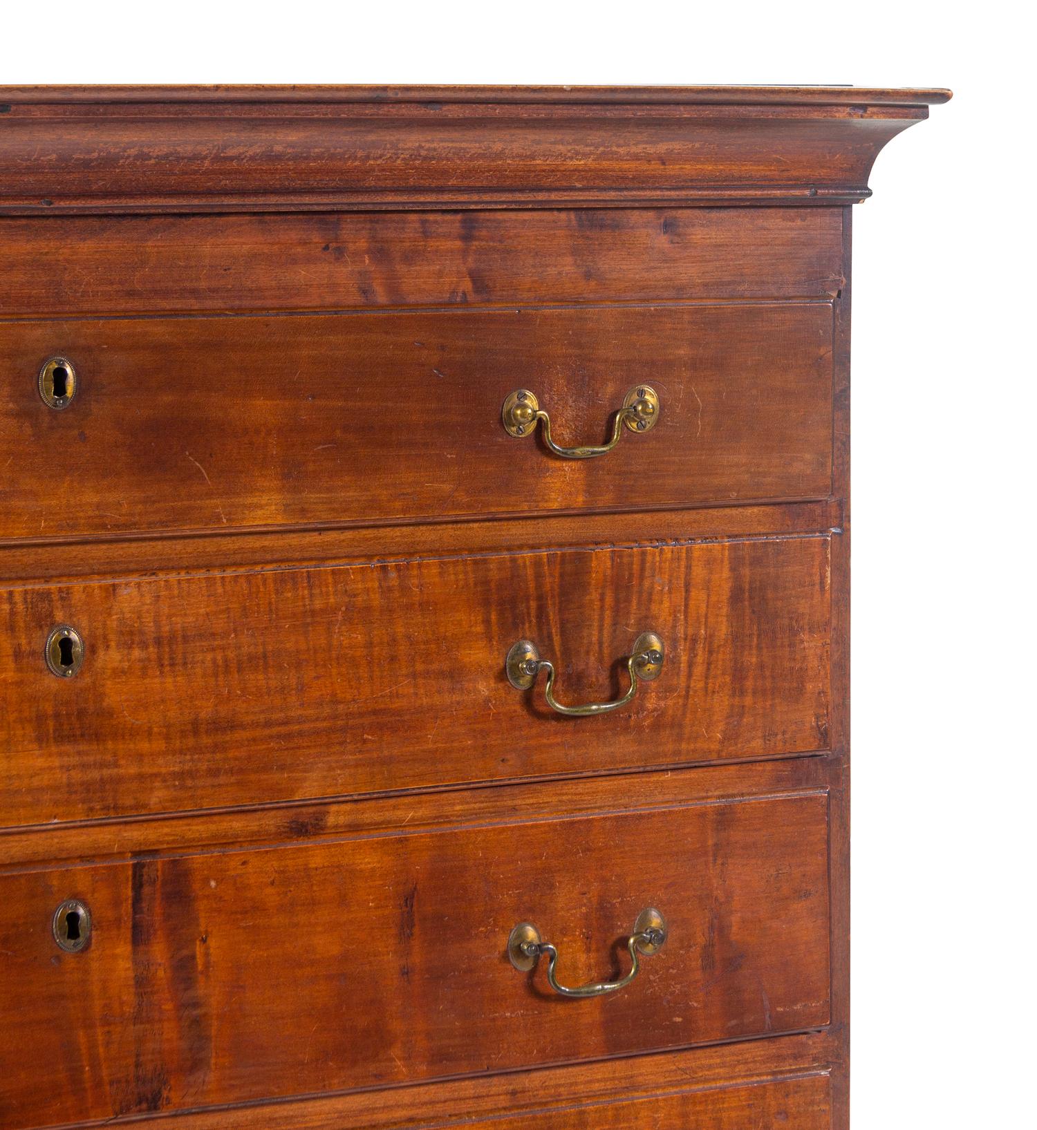 A Chippendale Maple High Chest of Drawers